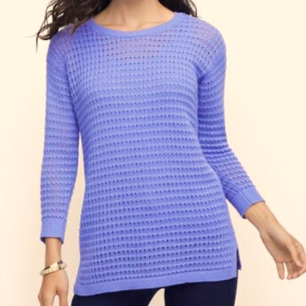 Talbots Periwinkle Mixed Yarn Sweater in Size 1Xp (14Wp-16Wp) Petite